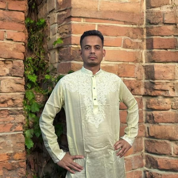 হাতের কাজ করা পাঞ্জাবী -সম্পূর্ণ ইউনিক ডিজাইন।