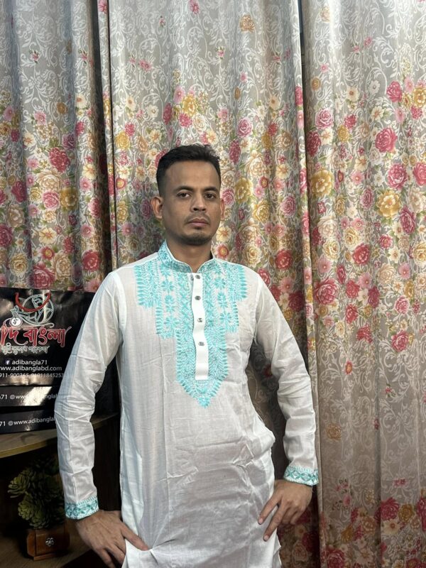 হাতের কাজ করা পাঞ্জাবী -সম্পূর্ণ ইউনিক ডিজাইন।