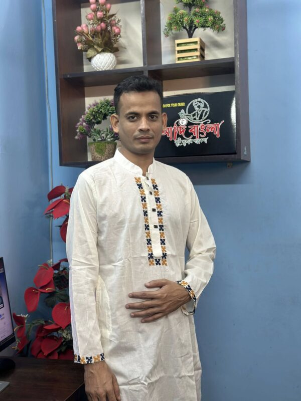 হাতের কাজ করা পাঞ্জাবী -সম্পূর্ণ ইউনিক ডিজাইন।