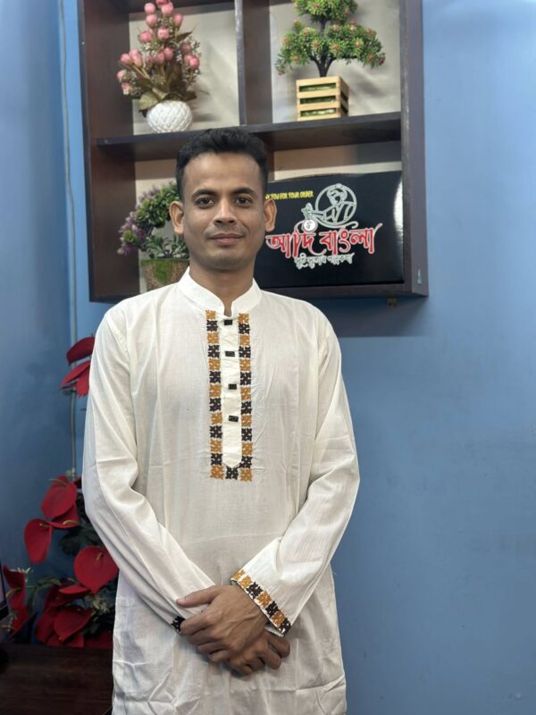 হাতের কাজ করা পাঞ্জাবী -সম্পূর্ণ ইউনিক ডিজাইন।