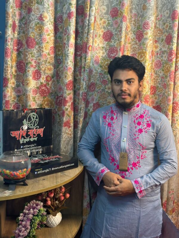 হাতের কাজ করা পাঞ্জাবী -সম্পূর্ণ ইউনিক ডিজাইন।