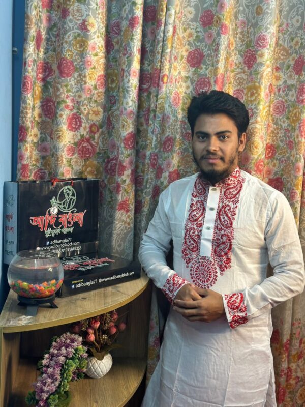 হাতের কাজ করা পাঞ্জাবী -সম্পূর্ণ ইউনিক ডিজাইন।