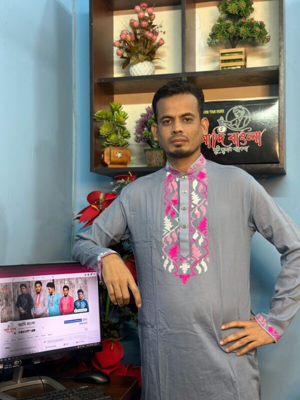 হাতের কাজ করা পাঞ্জাবী -সম্পূর্ণ ইউনিক ডিজাইন।