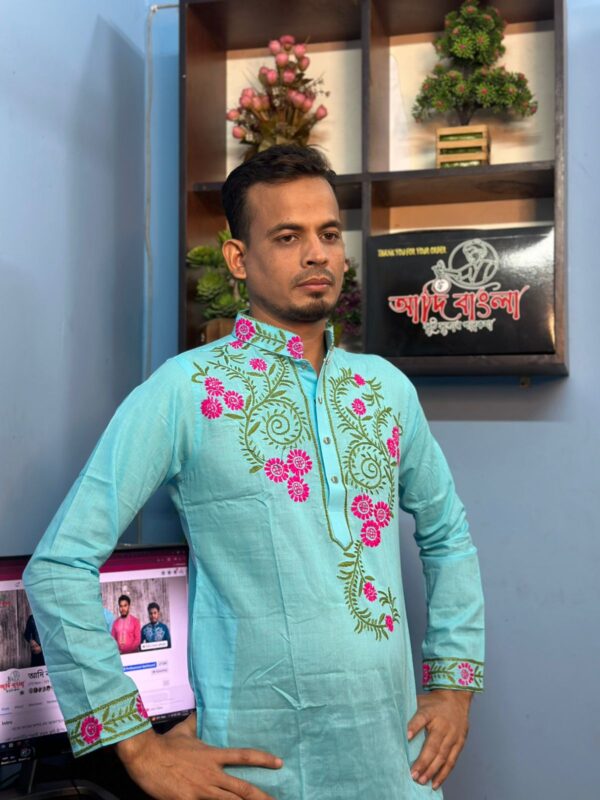 হাতের কাজ করা পাঞ্জাবী -সম্পূর্ণ ইউনিক ডিজাইন।