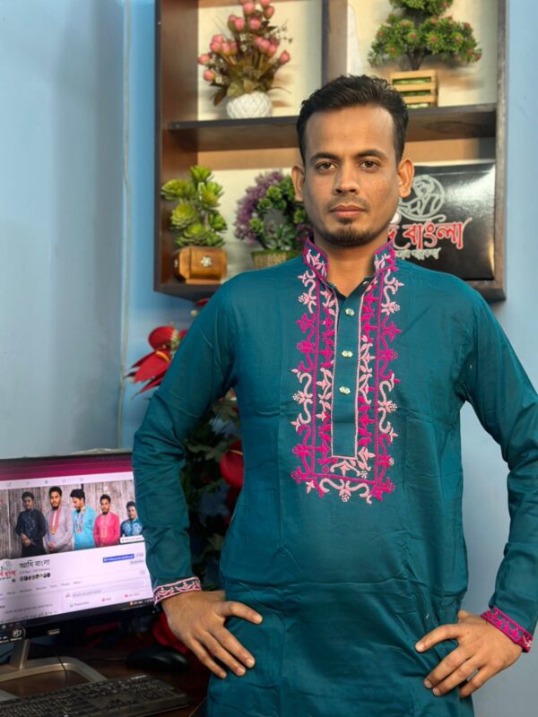 হাতের কাজ করা পাঞ্জাবী -সম্পূর্ণ ইউনিক ডিজাইন।