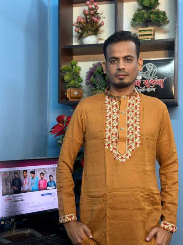 হাতের কাজ করা পাঞ্জাবী -সম্পূর্ণ ইউনিক ডিজাইন।